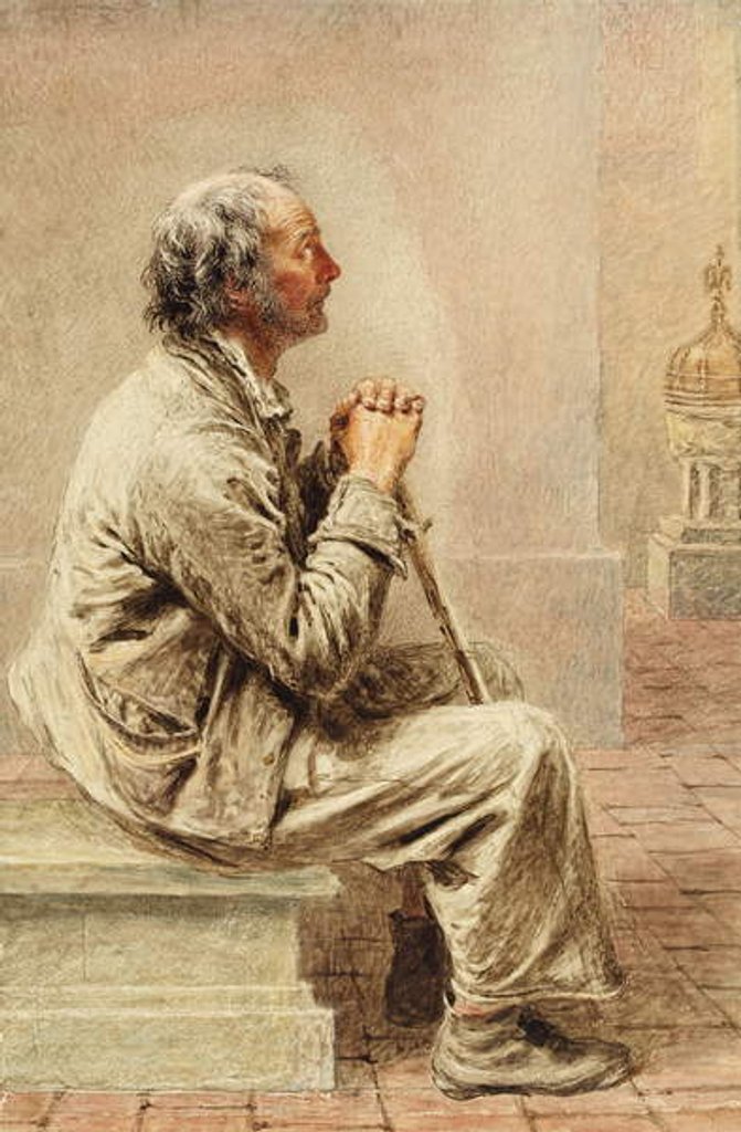 Detail of Rustic Devotion, c.1840 by William Henry Hunt