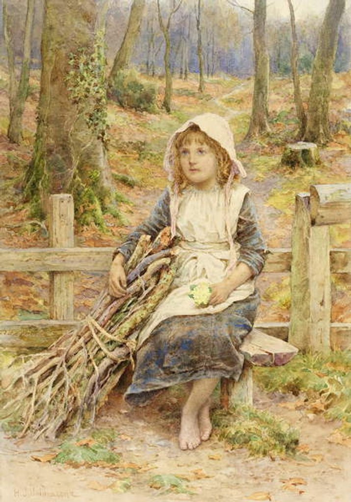 Detail of The Wood Gatherer, c.1880 by Henry James Johnstone