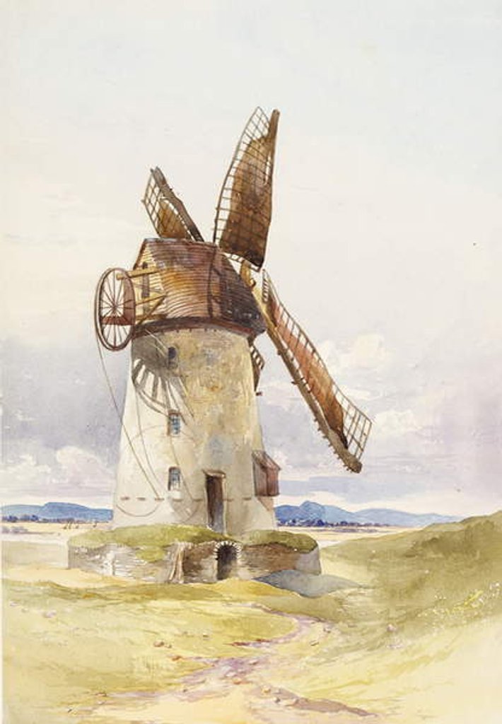 Detail of Lytham Mill, c.1845-55 by Mary Harper