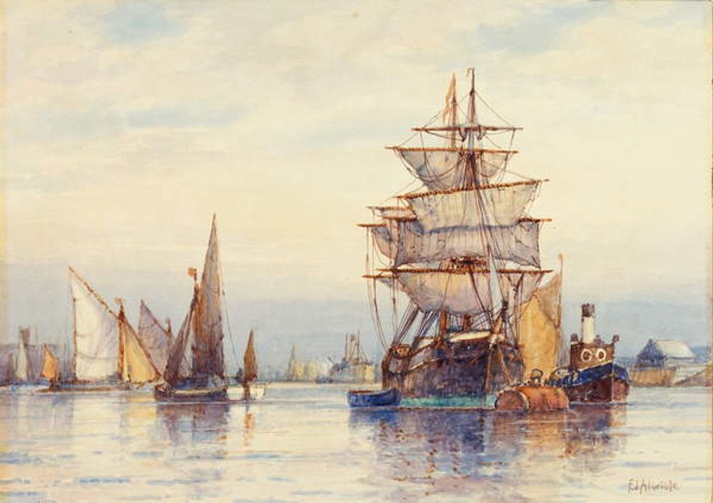 Detail of On the Thames by Frederick James Aldridge