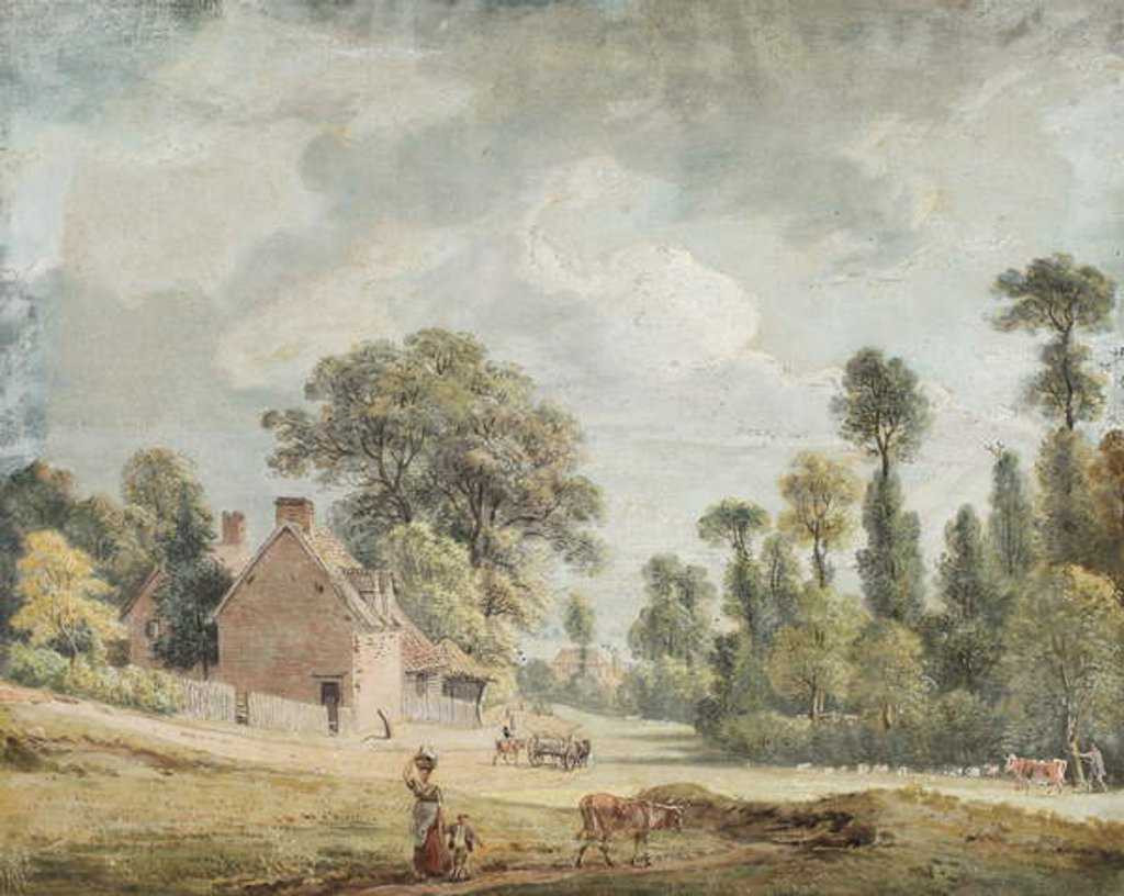 Detail of Looking down Egham Hill by Paul Sandby