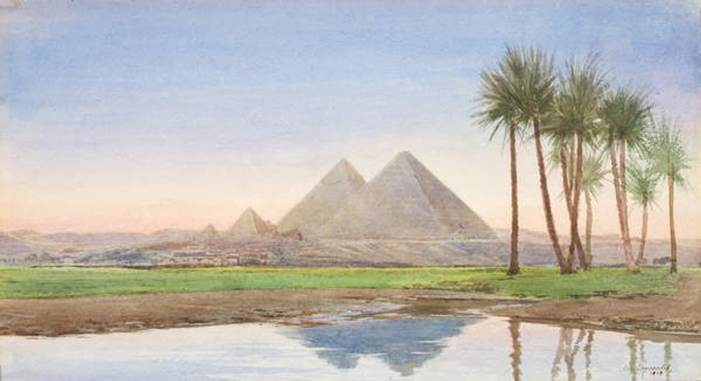 Detail of The Pyramids at Gizah, c.1907-10 by John Somerscales