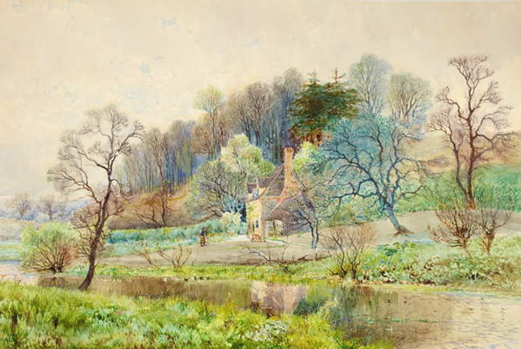 Detail of A Forest Farm, Horsham, Sussex, c.1880-1900 by Arthur Willett