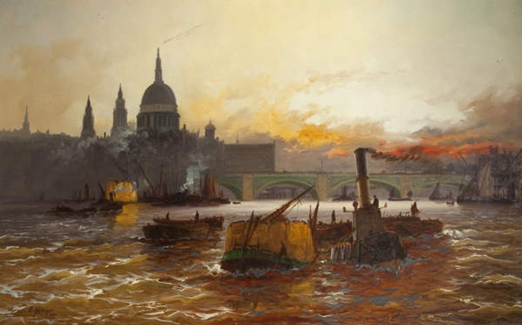 Detail of The Pool of London, 1940-45 by Edwin Henry Eugene Fletcher