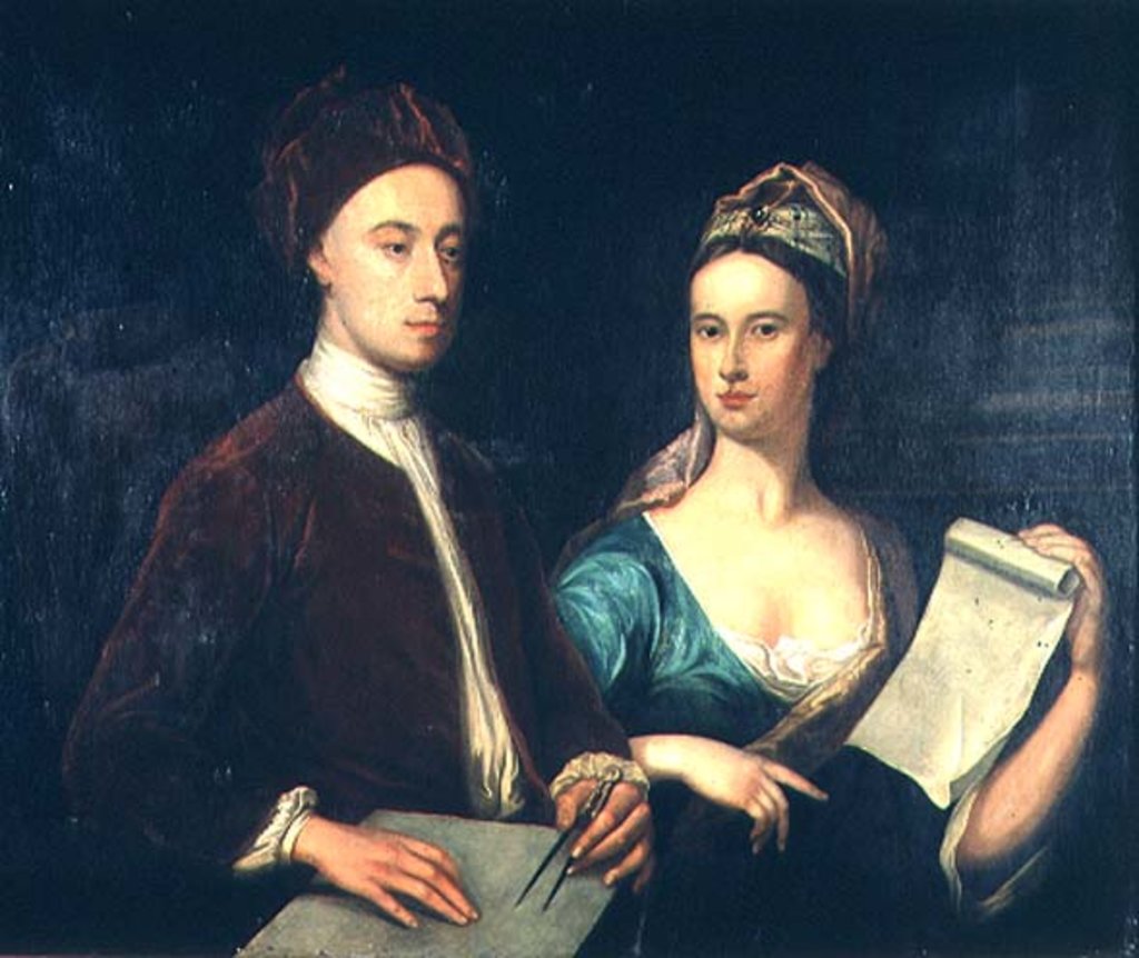 Detail of Portrait of Richard Boyle, 3rd Earl of Burlington and his wife Lady Dorothy Savile 1723 by William Aikman