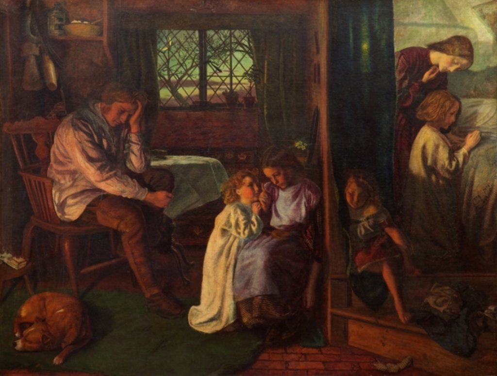 Detail of Bedtime, 1862 by Arthur Hughes