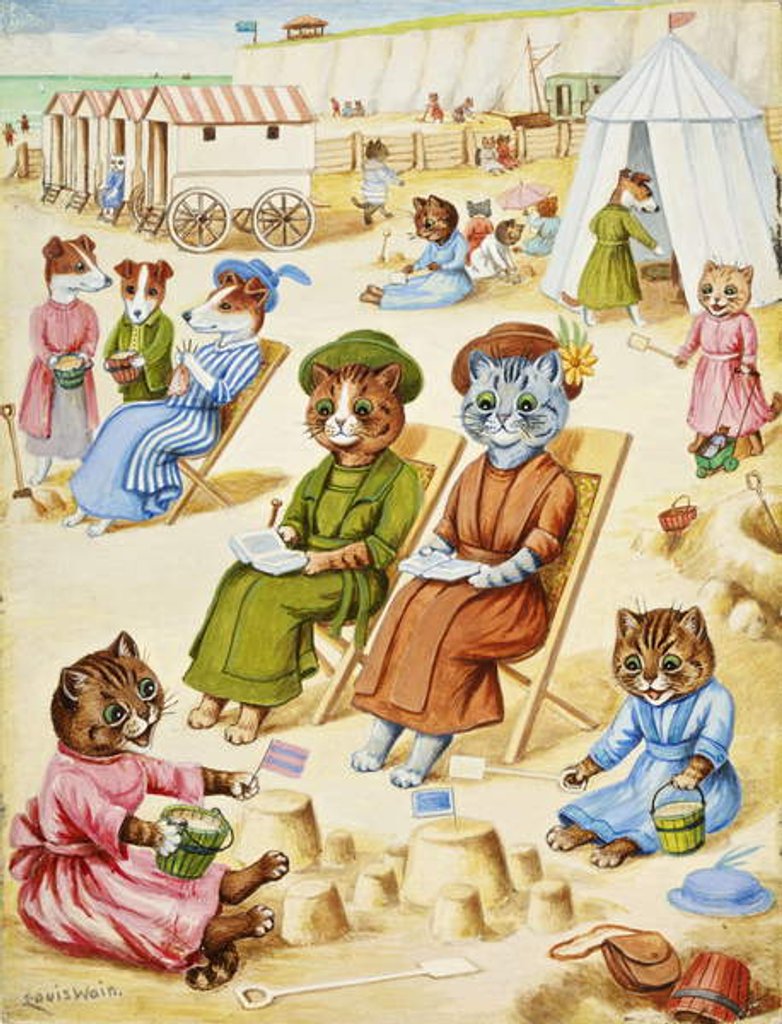 Detail of Holiday Time by Louis Wain