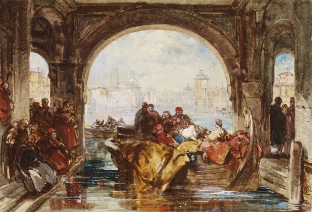Detail of The Doge's Watergate at Venice, c.1830 by George Cattermole