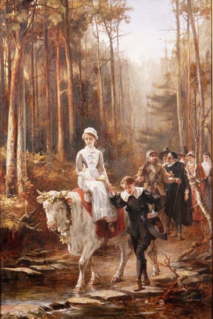 Detail of Priscilla, The Courtship of Miles Standish, 1885 by Laslett John Pott