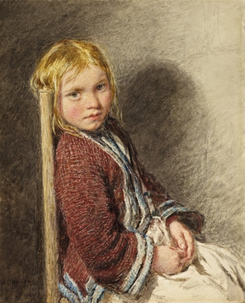 Detail of The Shy Sitter, c.1840 by William Henry Hunt