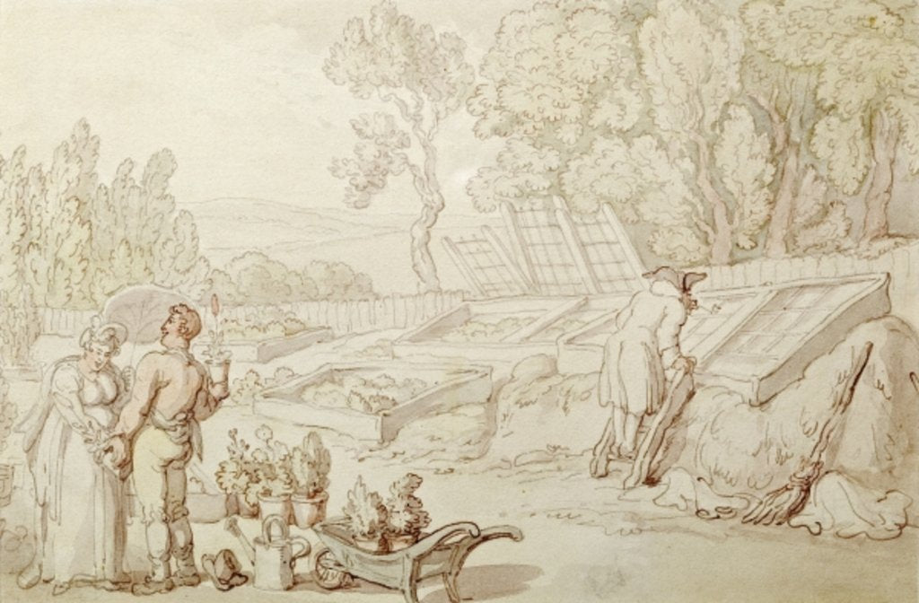 Detail of The Amorous Gardener by Thomas Rowlandson