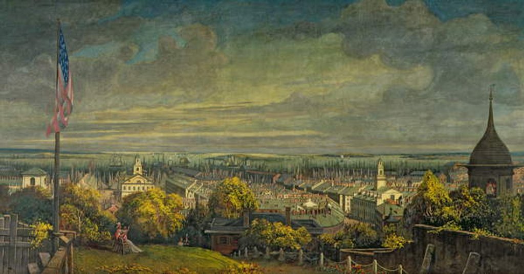 Detail of Boston Harbor from Mr. Greene's House, Pemberton Hill, 1829 by Robert Salmon