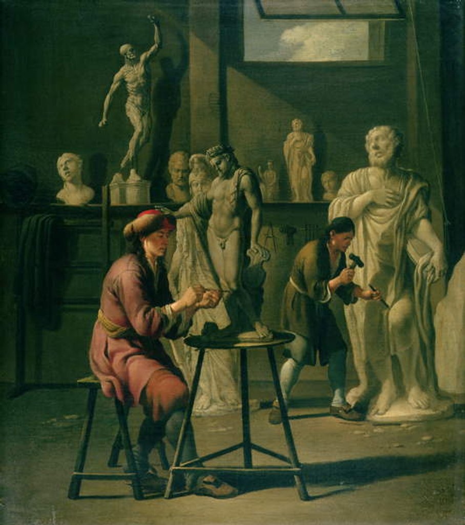Detail of Interior of a Sculptor's Studio by Johann Heiss