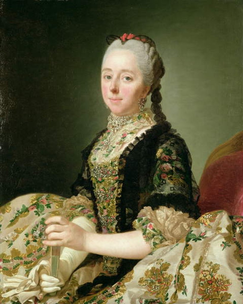 Detail of Isabella, Countess of Hertford, 1765 by Alexander Roslin