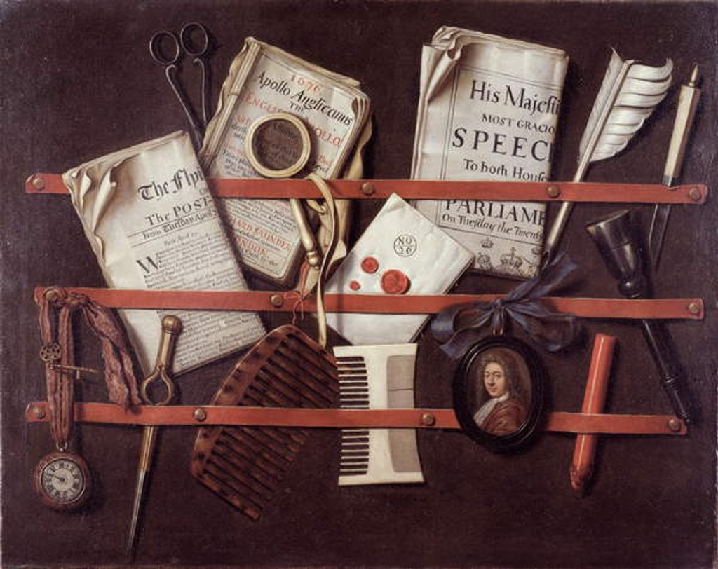 Detail of Letter Rack, c.1676 by Edwaert Colyer or Collier