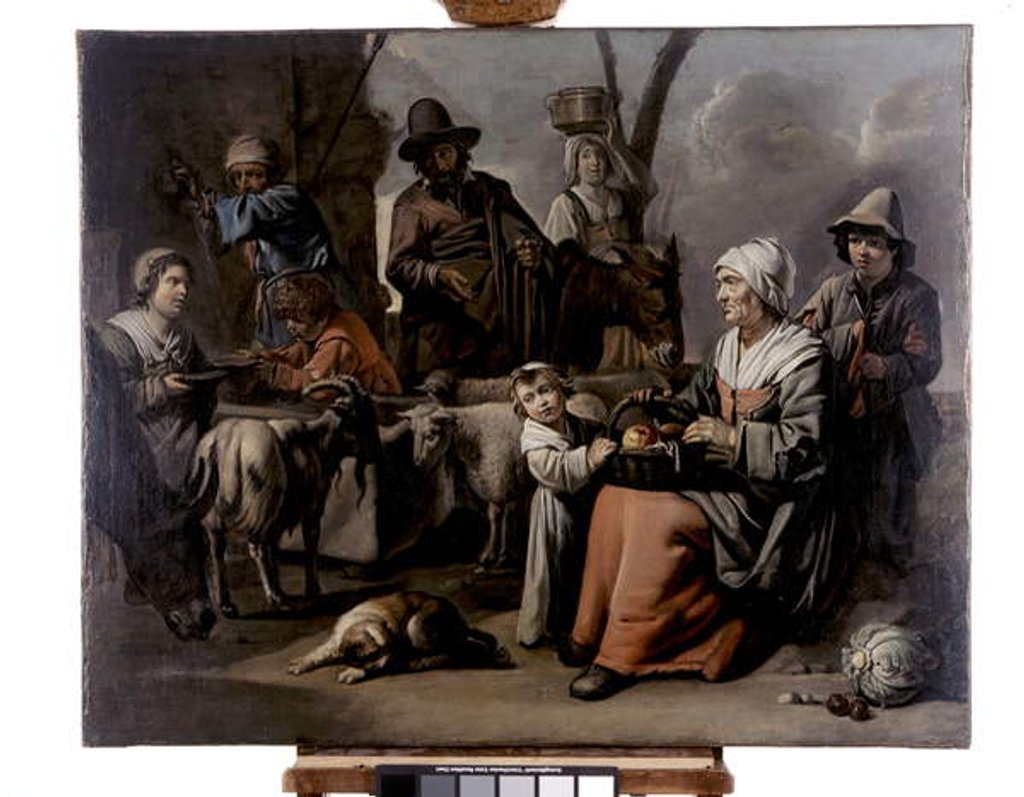 Detail of Peasant Family at a Well by Le Nain Brothers