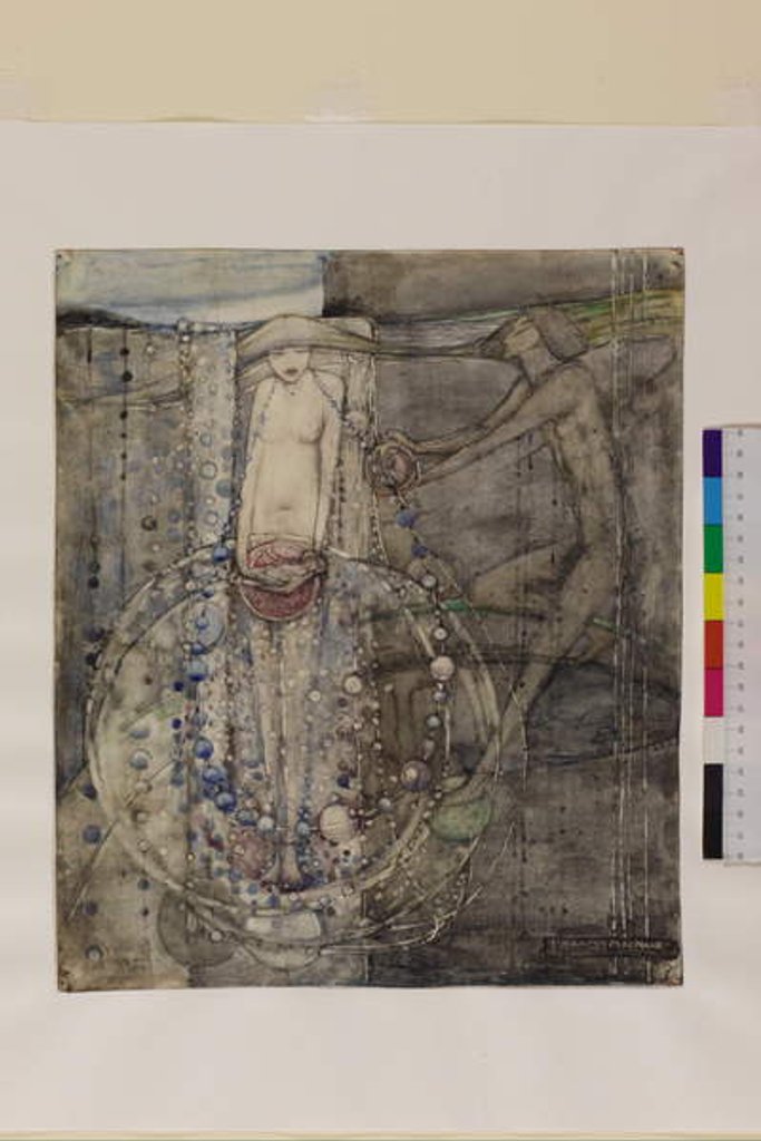 Detail of Man Makes the Beads of Life but Woman Must Thread Them, c.1912-15 by Frances Macdonald