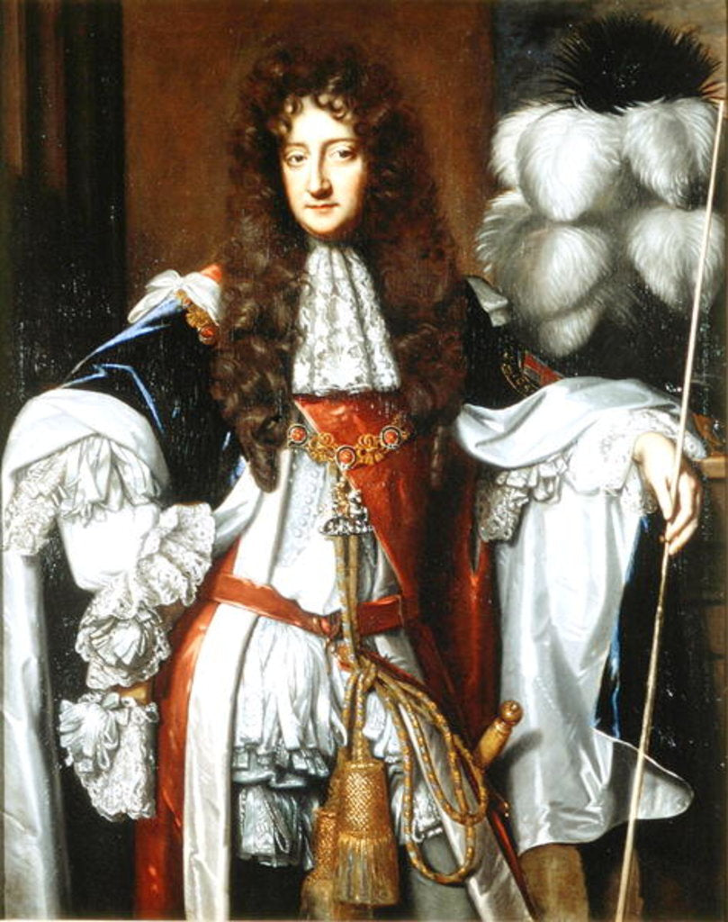 Detail of Laurence Hyde 1st Earl of Rochester by William Wissing or Wissmig