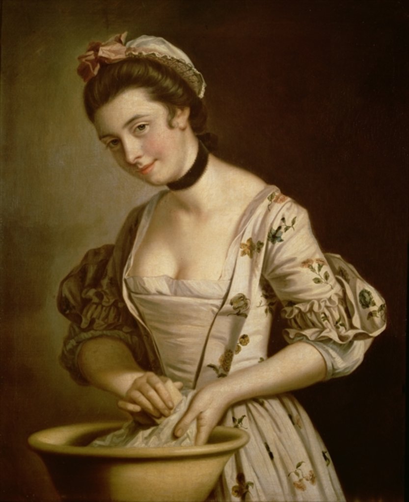 Detail of A Lady's Maid Soaping Linen by Henry Robert Morland