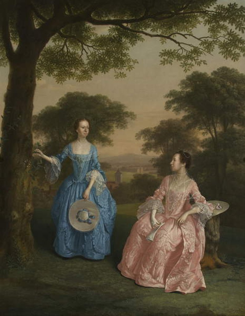 Detail of Alicia and Jane Clarke, c.1758 by Arthur Devis