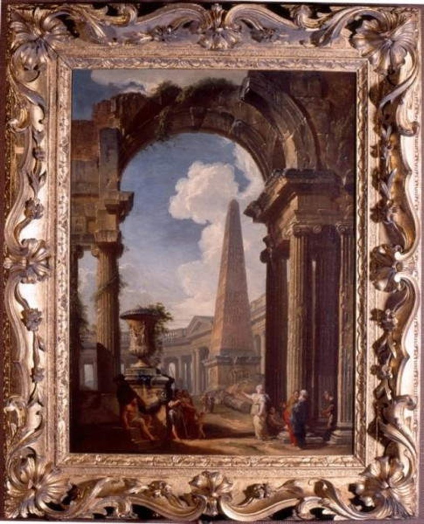 Detail of Ruins of a Temple with a Sibyl, c.1719 by Giovanni Paolo Pannini or Panini