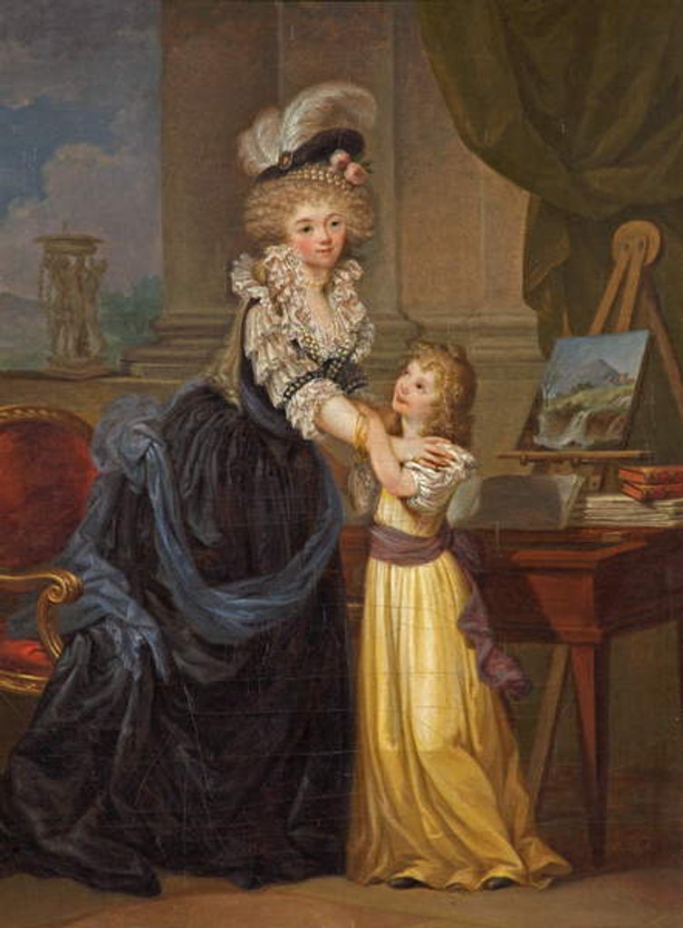 Detail of A Young Lady and a Little Girl, c.1785 by Marguerite Gerard