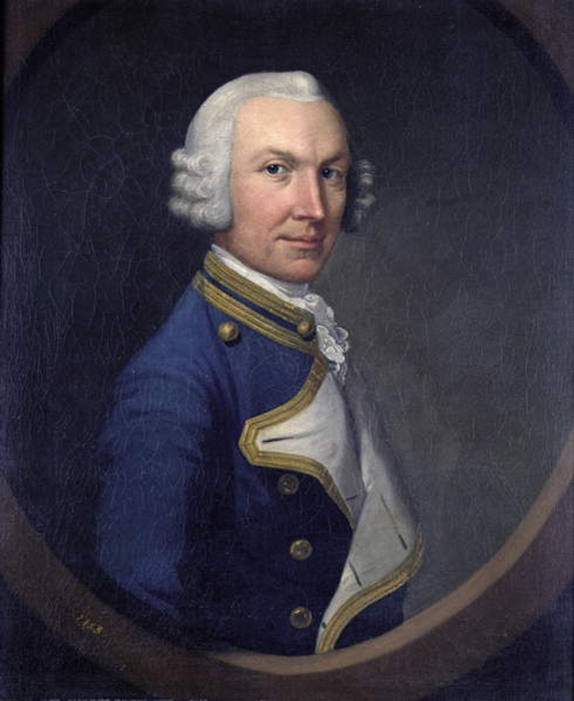 Detail of Captain William Holburne, 1753 by British School