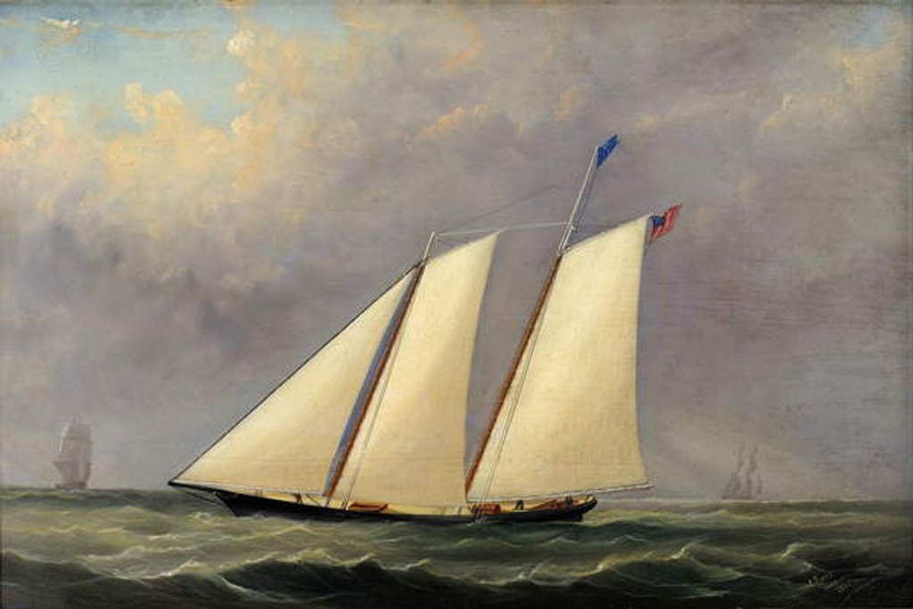 Detail of The Yacht 'America', 1851 by Arthur Wellington Fowles