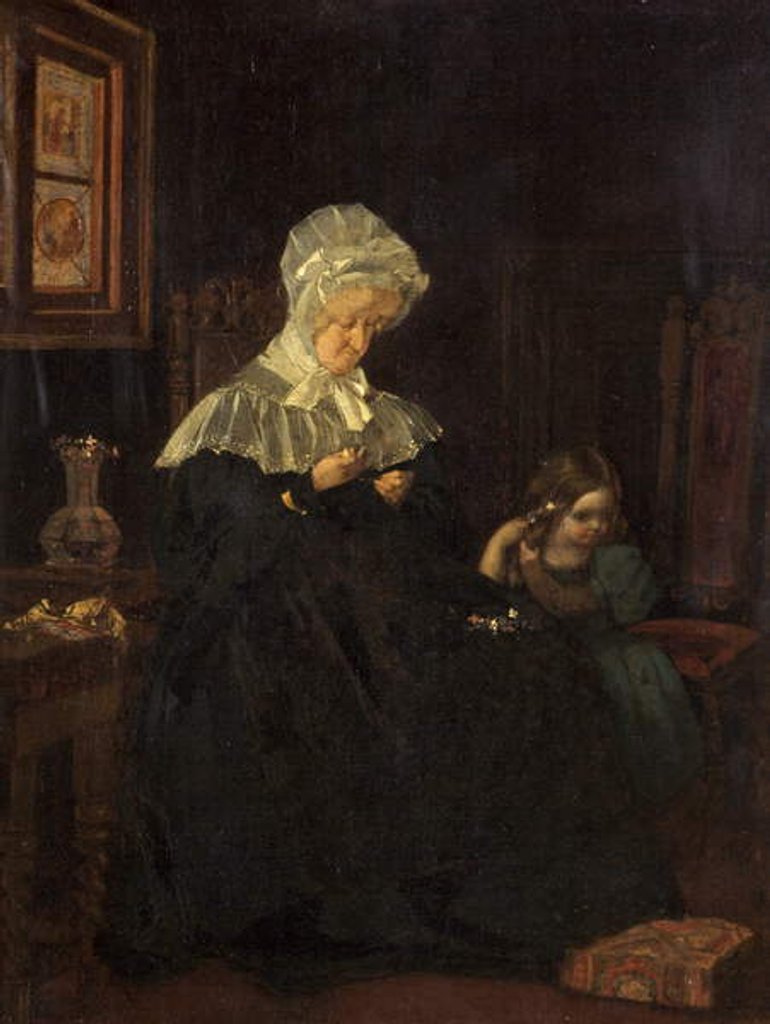 Detail of Charlotte Sargent with her grand-daughter Mary by English School