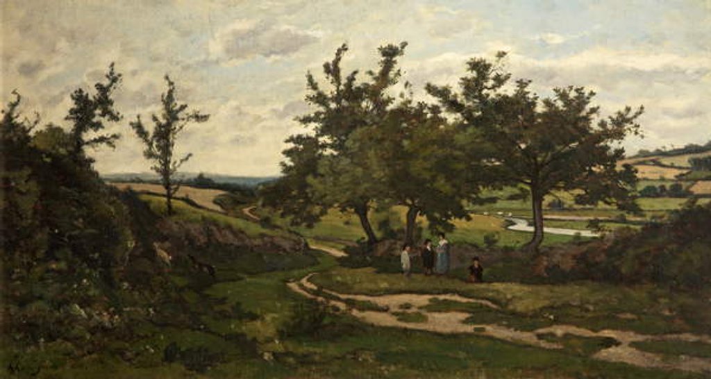 Detail of Paysage, 1886 by Henri-Joseph Harpignies