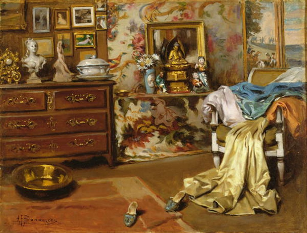 Detail of The Bedroom by Francois Alexandre Bonnardel