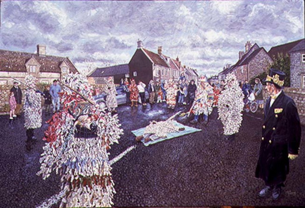 Detail of Boxing Day Mummers, Marshfield, 1998 by Huw S. Parsons