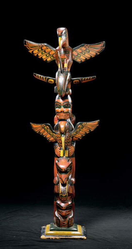 Detail of Totem pole by School American