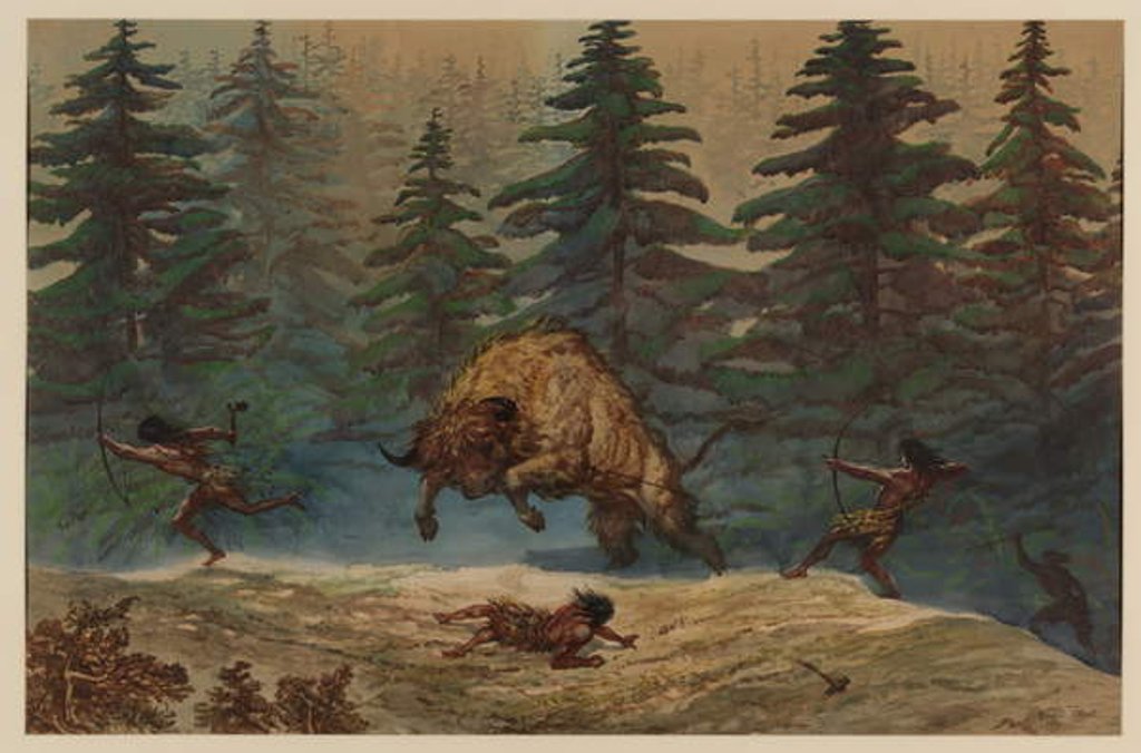 Detail of Hunting a Bison, 1871 by Ernest Henry Griset