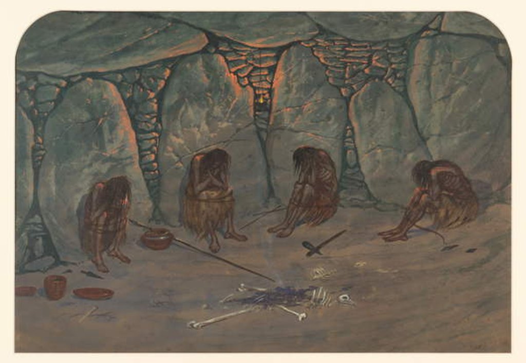 Detail of Prehistoric Scene, 1871 by Ernest Henry Griset