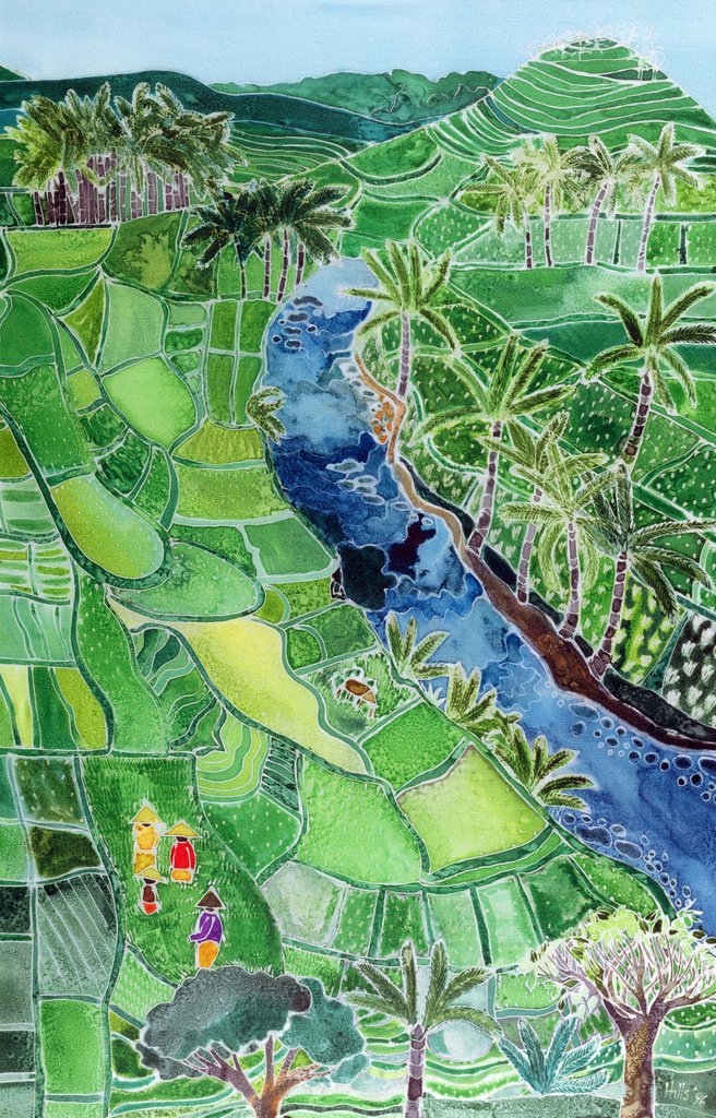 Detail of River Agung, Bali, 1996 by Hilary Simon
