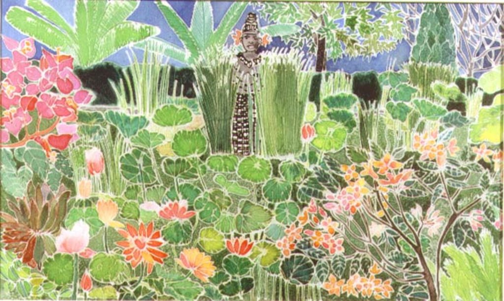 Detail of Lotus Pond, Ubud, Bali, 1997 by Hilary Simon