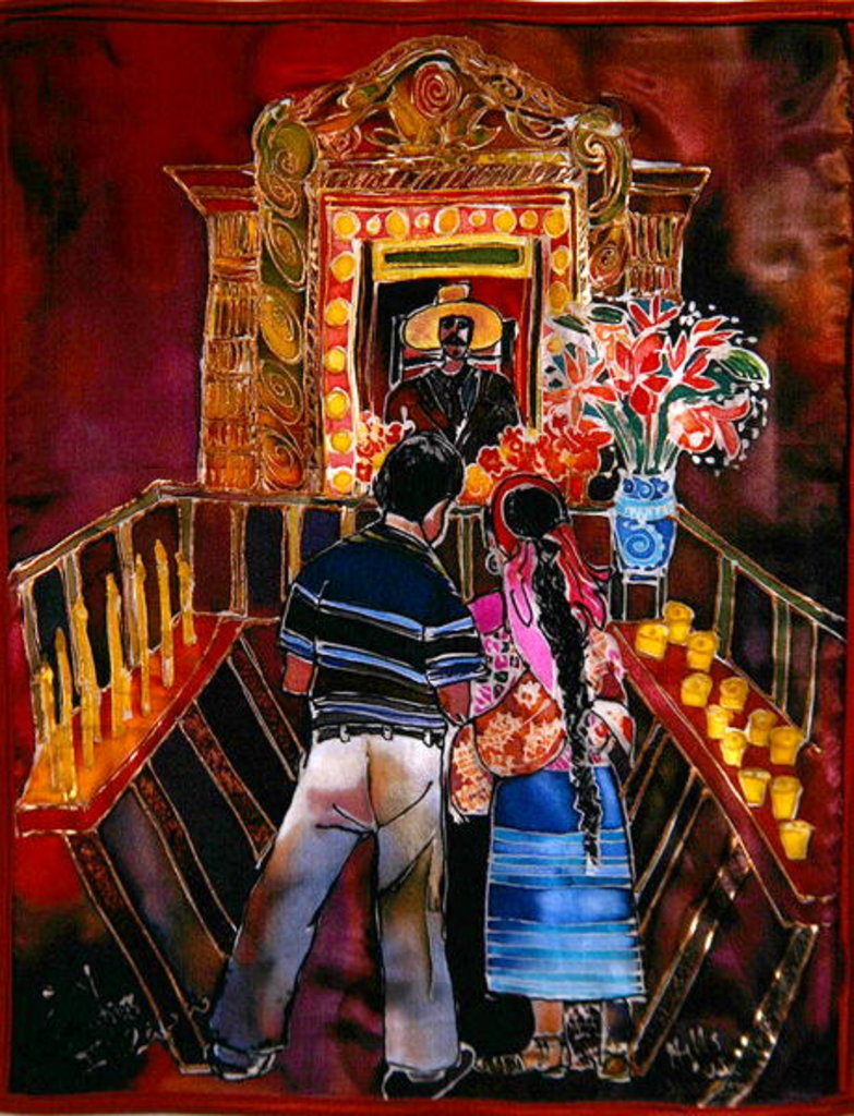 Detail of Mayan Couple with Maximon, 2006 by Hilary Simon