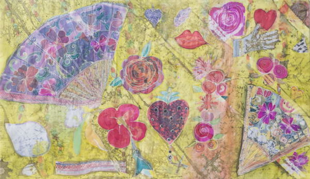 Detail of Fan and Flowers by Hilary Simon