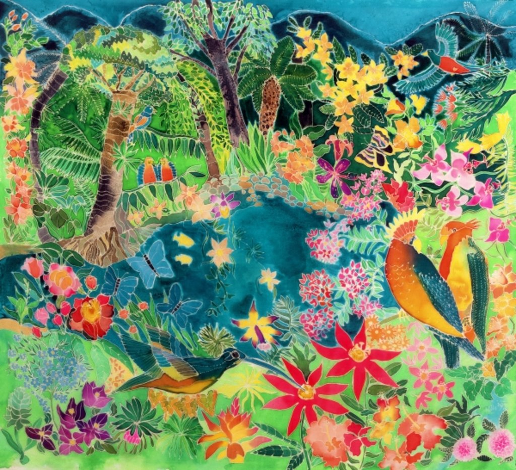 Detail of Caribbean Jungle, 1993 by Hilary Simon