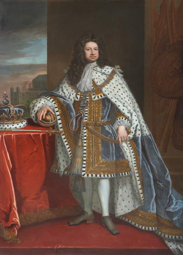 Detail of King George I by Godfrey Kneller