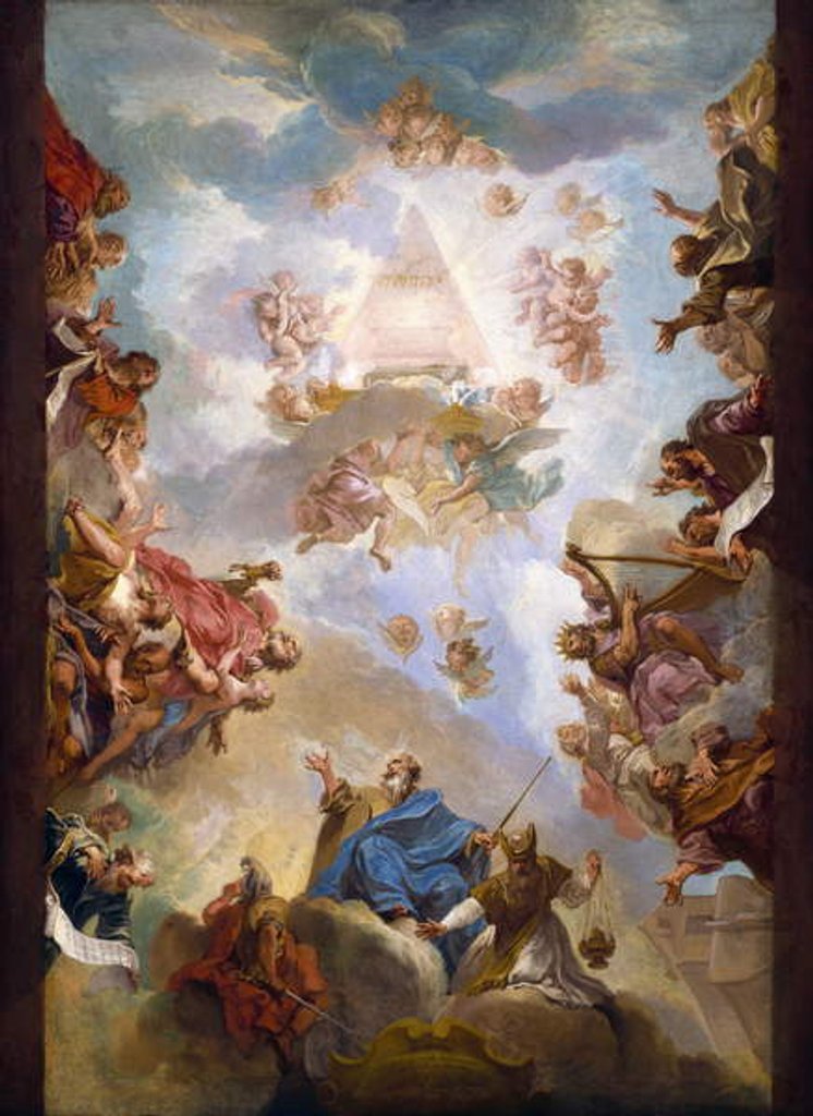 Detail of Prophets and Kings of the Old Testament Adoring the Name of Jehovah, 1718 by Nicolas Bertin