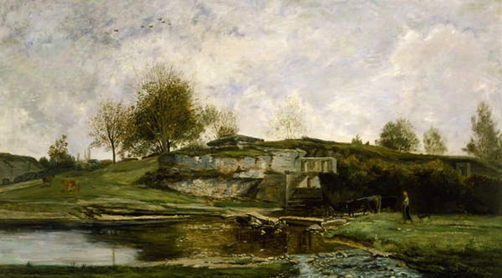 Detail of Sluice in the Optevoz Valley, 1854 by Charles Francois Daubigny