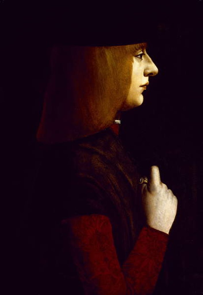 Detail of Portrait of a Young Man, c.1500 by Giovanni Ambrogio de (attr. to) Predis