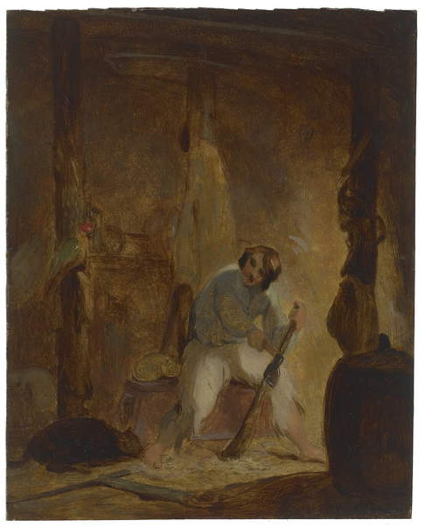 Detail of In His Cave, c. 1856 by Thomas Sully