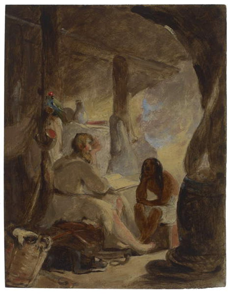 Detail of Robinson Crusoe and Friday in the Cave, c.1856 by Thomas Sully