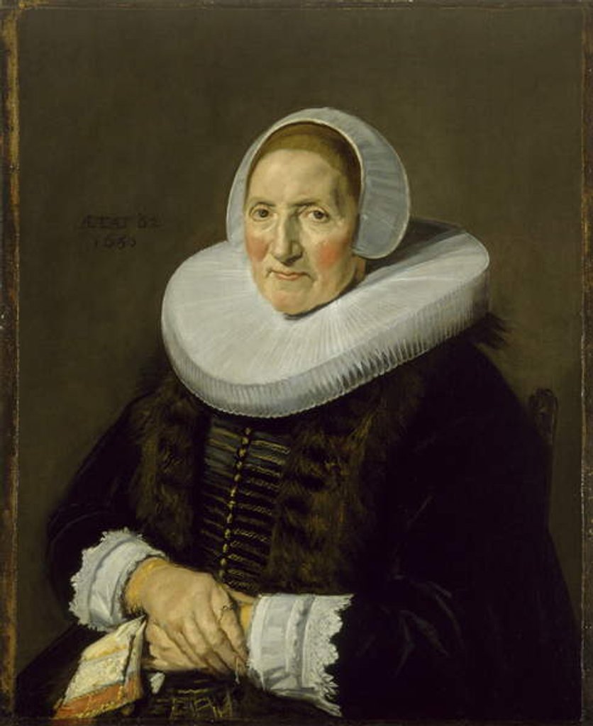 Detail of Portrait of an Elderly Woman, 1650 by Frans Hals