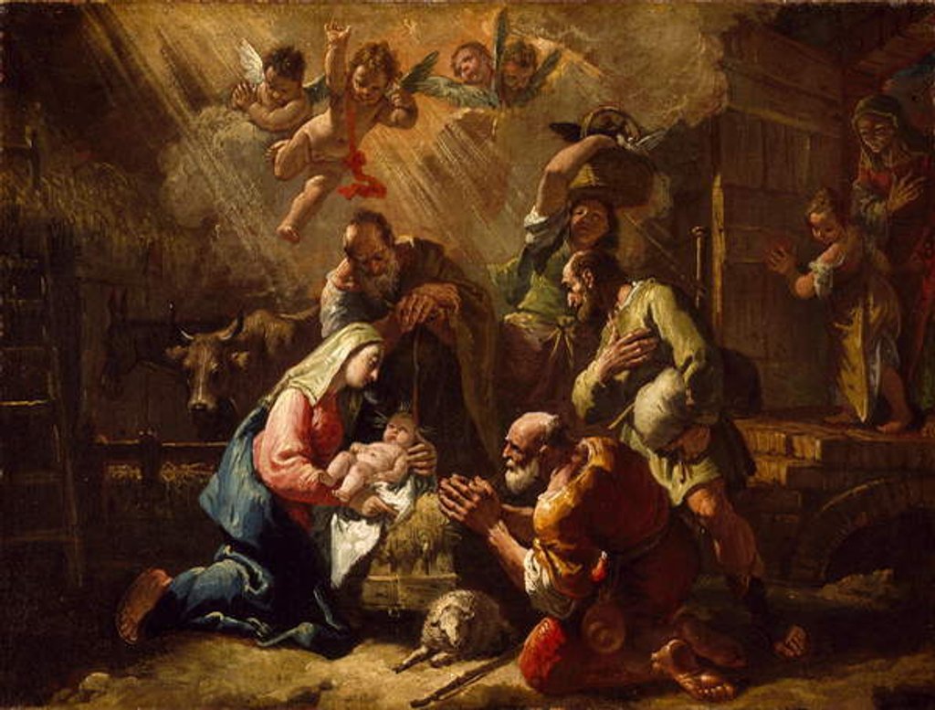 Detail of The Adoration of the Shepherds, mid-18th century by Francesco Fontebasso