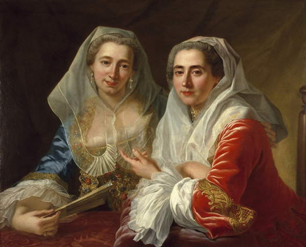 Detail of The Mirabita Sisters, c.1759 by Antoine Favray
