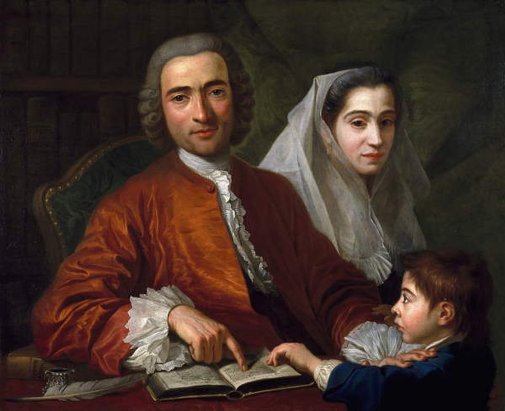 Detail of Dr. Salvatore Bernard with His Wife and Son, 1759 by Antoine Favray